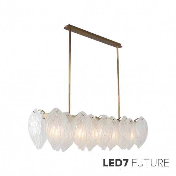 Loft Industry Modern - Glass Feathers Linear Chandelier 2